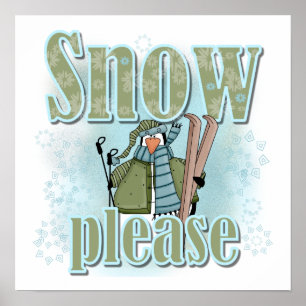 Penguin Ski Snö Snälla T-shirts och gåvor Poster