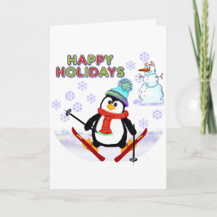 Penguin Skier-kort Helgkort