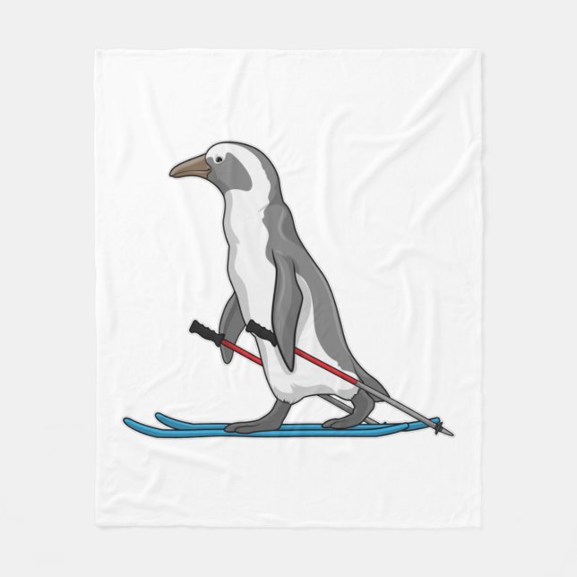 Penguin Skier Ski Fleecefilt (Framsidan)