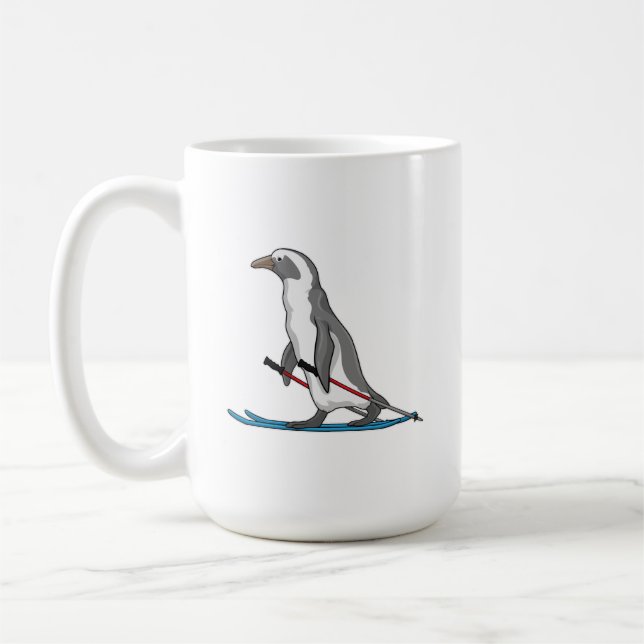 Penguin Skier Ski Kaffemugg (Vänster)