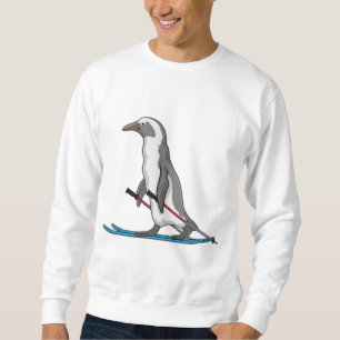 Penguin Skier Ski Lång Ärmad Tröja
