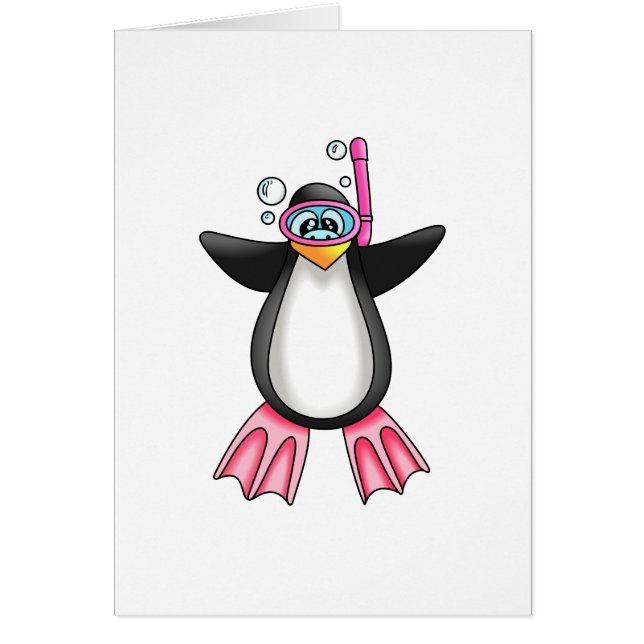 PENGUIN SNORKELING HÄLSNINGSKORT (Framsidan)