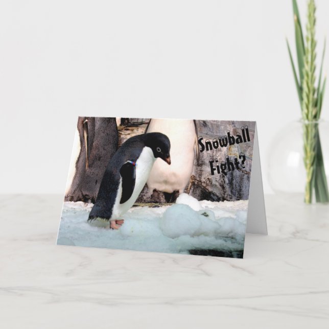 Penguin Snowball-julkort Kort (Framsida)