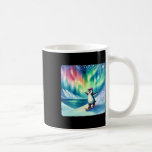 Penguin Snowboarding under Colorful Aurora Boreali Kaffemugg<br><div class="desc">Penguin Snowboarding under Colorful Aurora Borealis Natt</div>