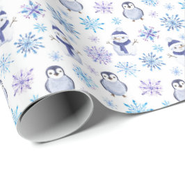 Penguin Snowflake Jul Papprare Presentpapper