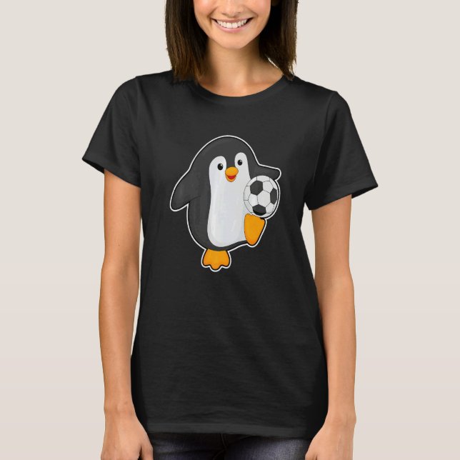 Penguin Soccer Soccer player Sports T Shirt (Framsida)