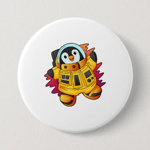 Penguin som astronaut i Kostym Knapp