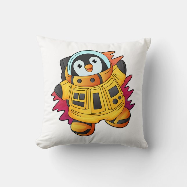 Penguin som astronaut i Kostym Kudde (Framsida)