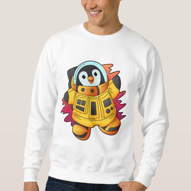 Penguin som astronaut i Kostym Lång Ärmad Tröja (Framsida)