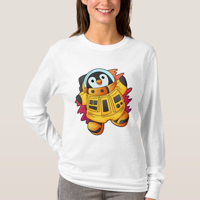 Penguin som astronaut i Kostym T Shirt (Framsida)