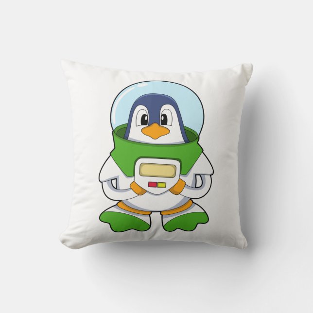Penguin som Astronaut med Costume Kudde (Framsida)