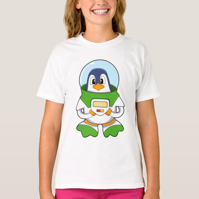 Penguin som Astronaut med Costume T Shirt (Framsida)