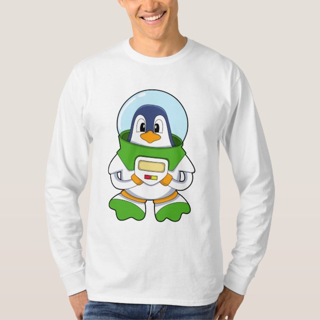 Penguin som Astronaut med Costume T Shirt (Framsida)