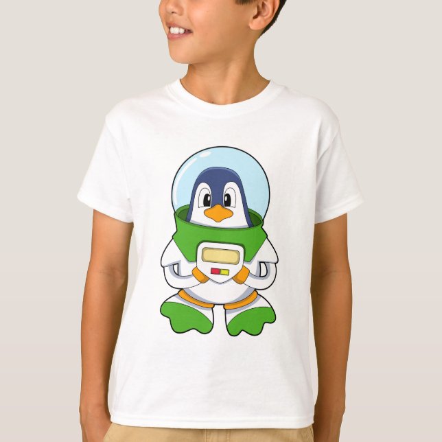 Penguin som Astronaut med Costume T Shirt (Framsida)