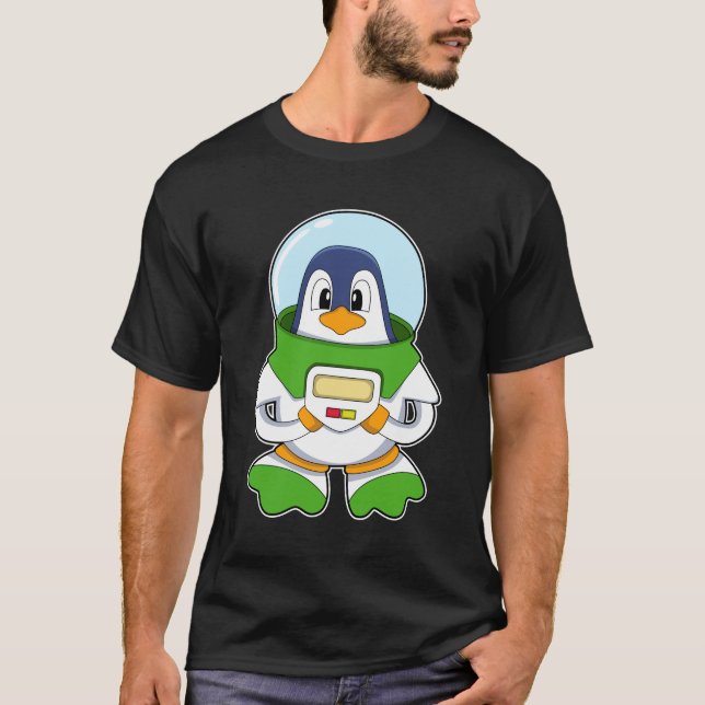 Penguin som Astronaut med Costume T Shirt (Framsida)