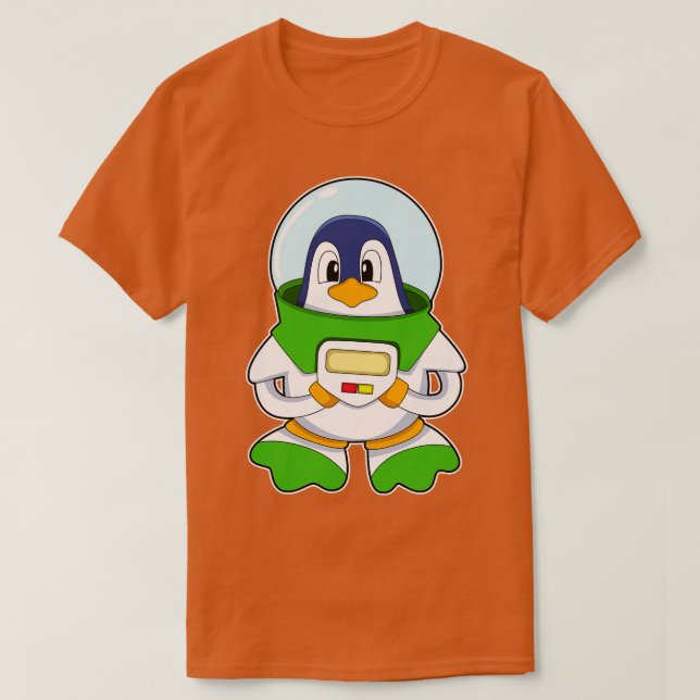 Penguin som Astronaut med Costume T Shirt (Design framsida)
