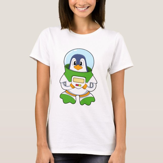 Penguin som Astronaut med Costume T Shirt (Framsida)
