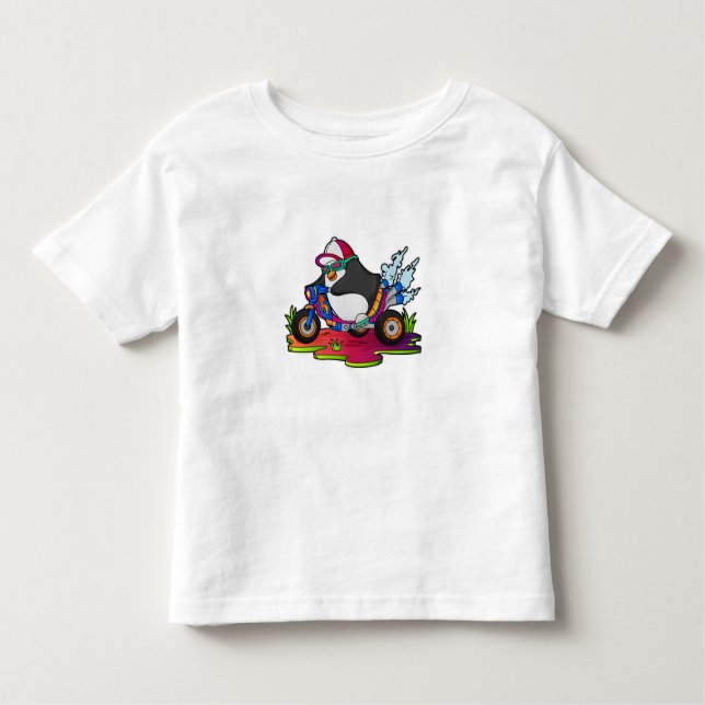 Penguin som Biker med motorcykel T Shirt (Framsida)
