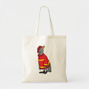 Penguin som brandman med Helmet Tygkasse