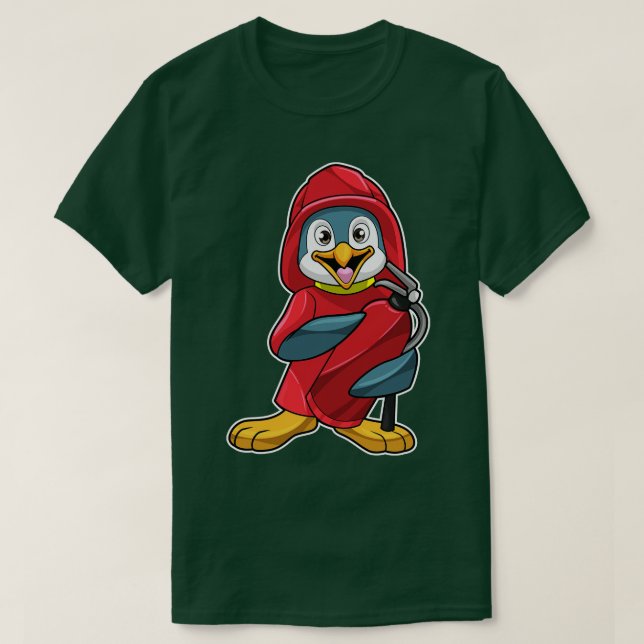 Penguin som brandsläckare med brandsläckare t shirt (Design framsida)