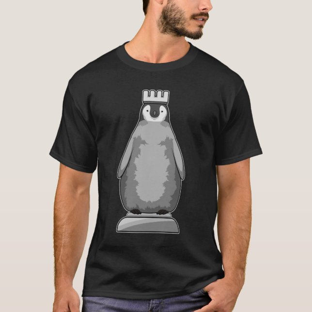Penguin som Chess biet Kung T Shirt (Framsida)