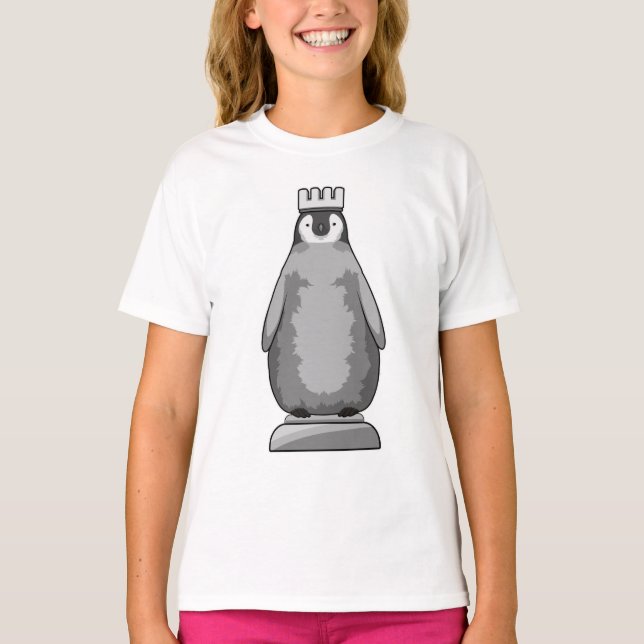 Penguin som Chess biet Kung T Shirt (Framsida)