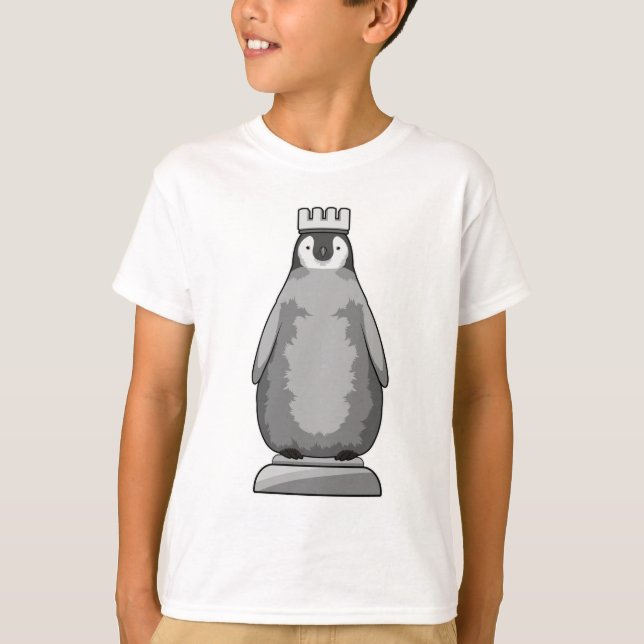 Penguin som Chess biet Kung T Shirt (Framsida)