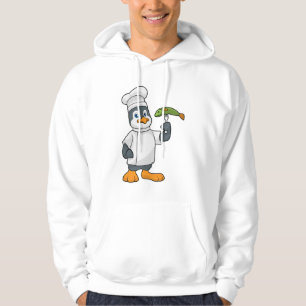 Penguin som Cook med Fish & Cooking apron Hoodie