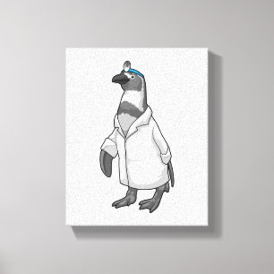 Penguin som Doktor med Doktor jacka Canvastryck
