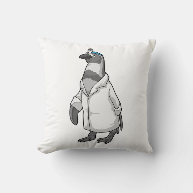 Penguin som Doktor med Doktor jacka Kudde (Framsida)