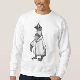 Penguin som Doktor med Doktor jacka Lång Ärmad Tröja