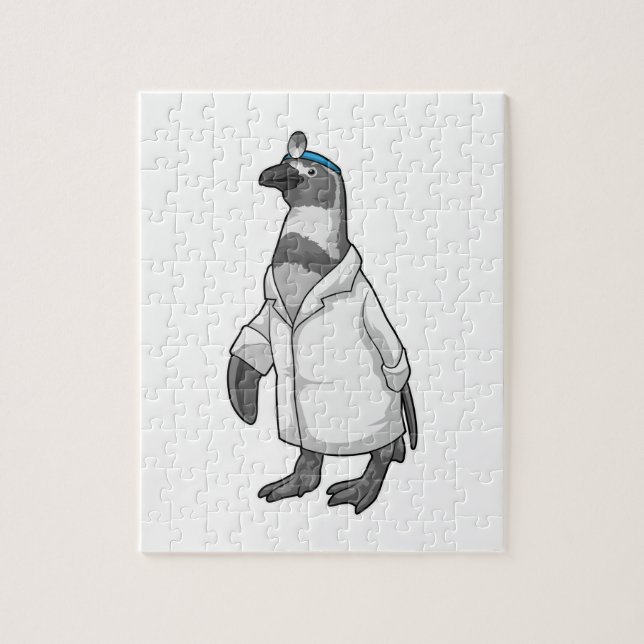 Penguin som Doktor med Doktor jacka Pussel (Vertikal)