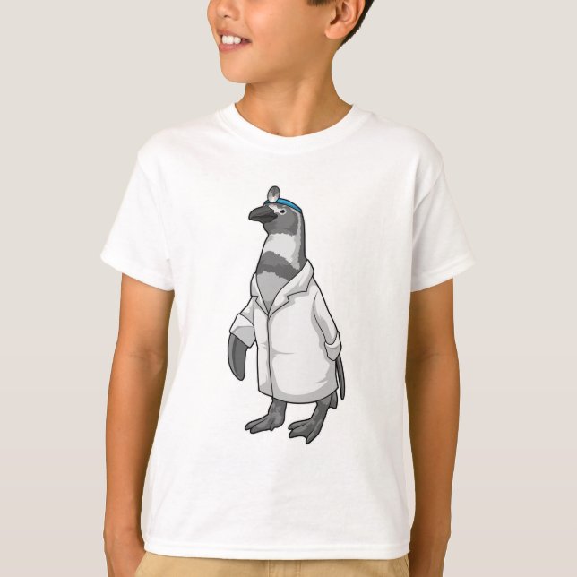 Penguin som Doktor med Doktor jacka T Shirt (Framsida)