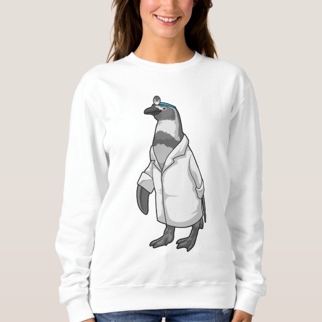 Penguin som Doktor med Doktor jacka T Shirt (Framsida)