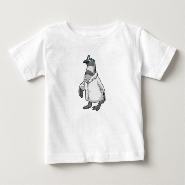 Penguin som Doktor med Doktor jacka T Shirt (Framsida)