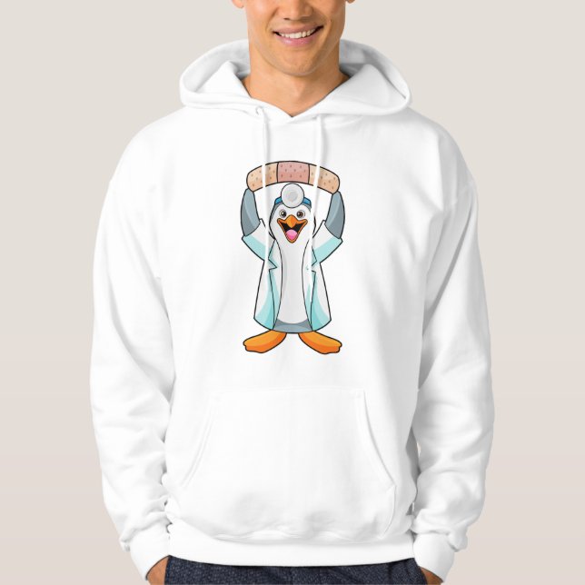 Penguin som Doktor med gips Hoodie (Framsida)