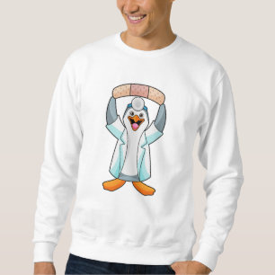 Penguin som Doktor med gips Lång Ärmad Tröja