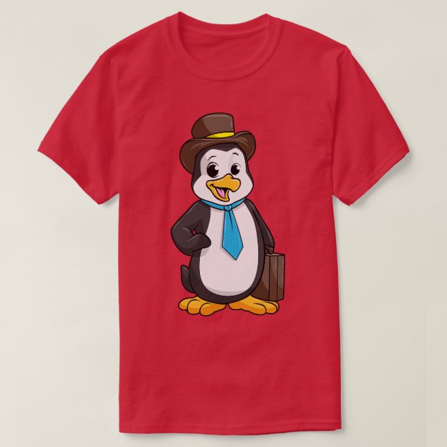 Penguin som Entrepreneur med Briefcase T Shirt (Design framsida)