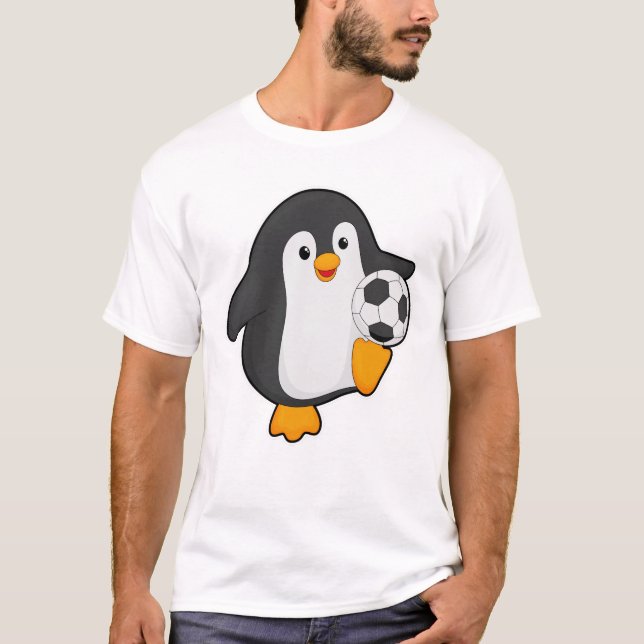 Penguin som fotbollsspelare med fotboll t shirt (Framsida)