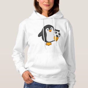 Penguin som fotbollsspelare med fotboll t shirt