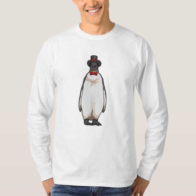 Penguin som gentleman med Hat T Shirt (Framsida)