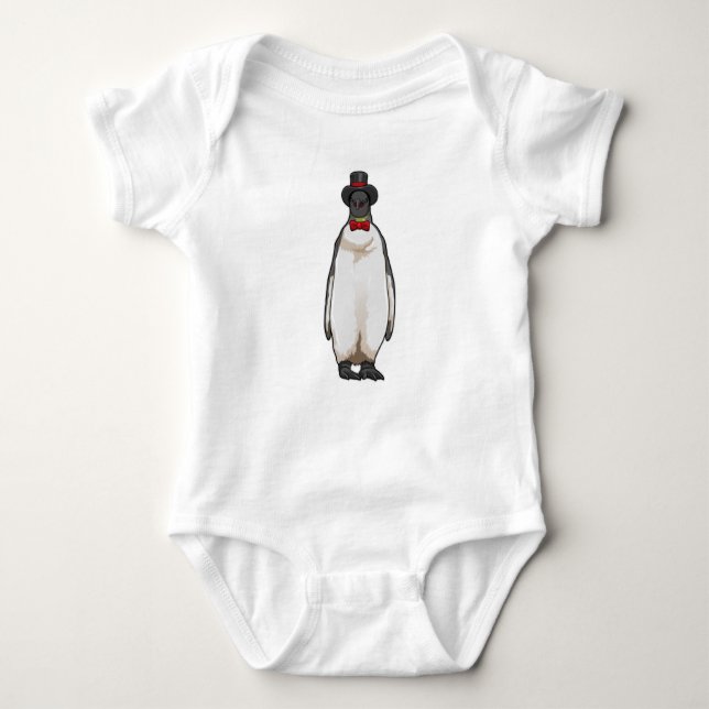 Penguin som gentleman med Hat T Shirt (Framsida)