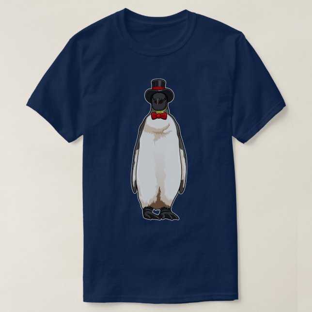 Penguin som gentleman med Hat T Shirt (Design framsida)