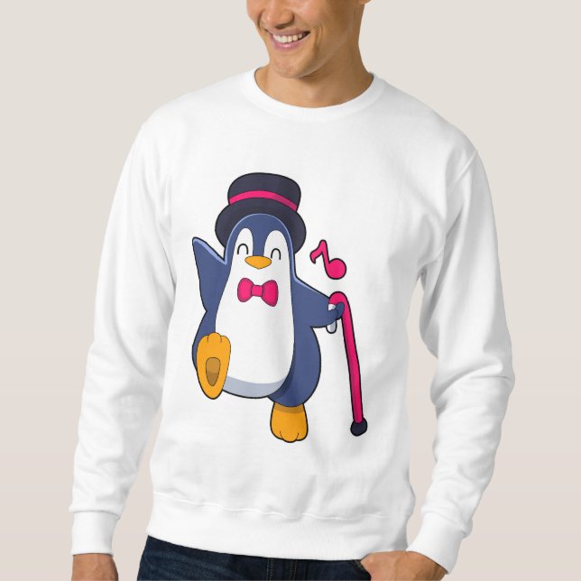 Penguin som Groom med Tie Lång Ärmad Tröja (Framsida)