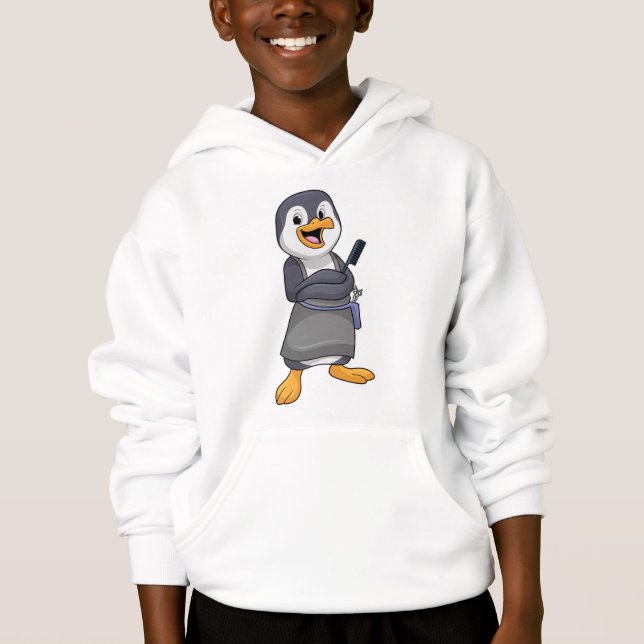 Penguin som Hair stylist med Comb T Shirt (Framsida)