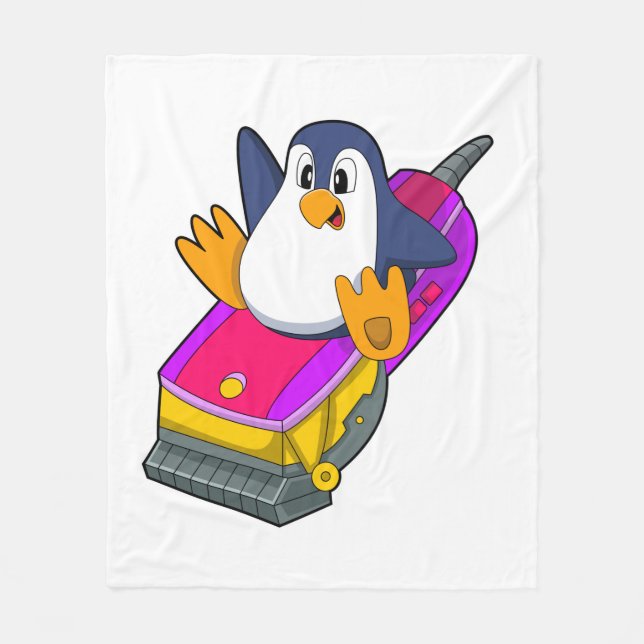 Penguin som Hairdresser med Razor Fleecefilt (Framsidan)