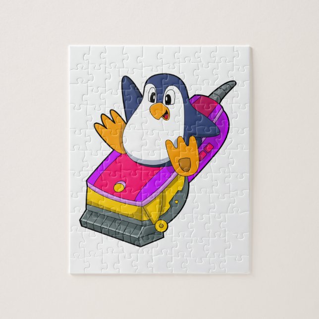 Penguin som Hairdresser med Razor Pussel (Vertikal)