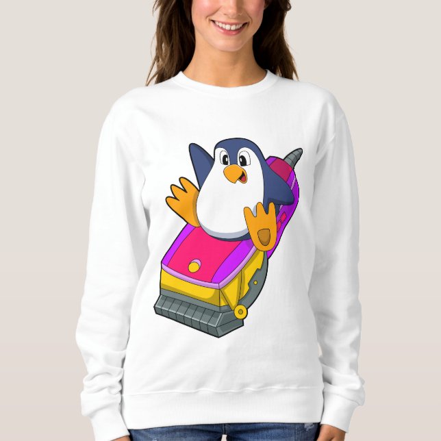 Penguin som Hairdresser med Razor T Shirt (Framsida)