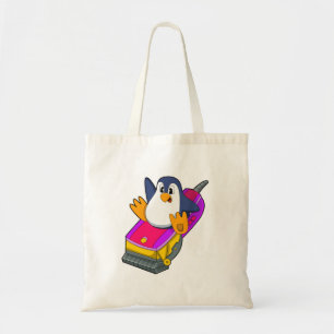 Penguin som Hairdresser med Razor Tygkasse