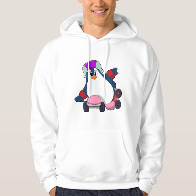 Penguin som infogad Skater med infogade skal Hoodie (Framsida)